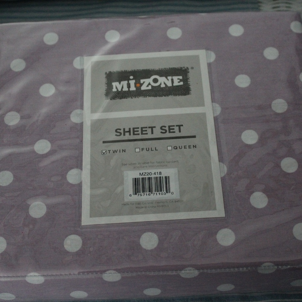 Mi-Zone Ellen Pattern Polka Dot Twin Sheet Set New